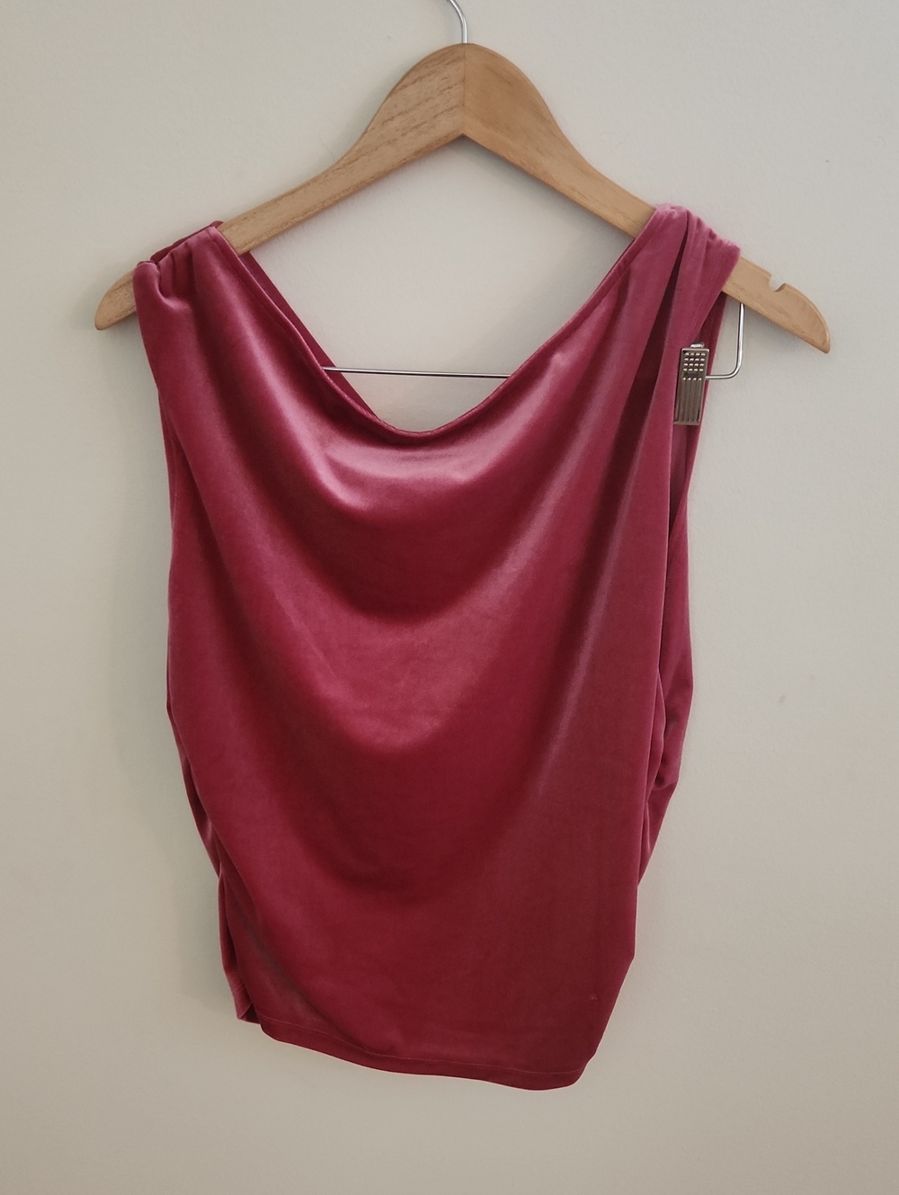 Old Navy Velvet Ruched Top XL Pink Rose - Picture 6 of 6